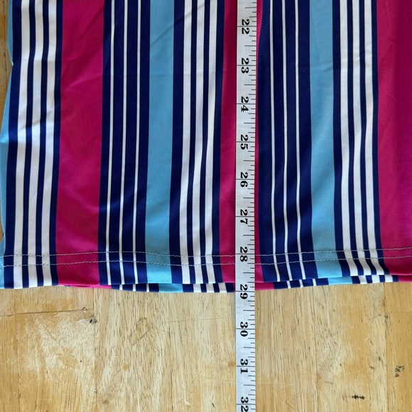 PUTTWELL Golf Polo Shirt Medium Summertime Green Side Blue Pink LIKE NEW - Picture 6 of 7